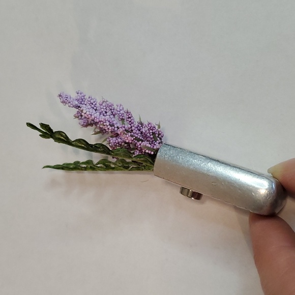 Refrigerator bud vase handcrafted from vintage silverware - Picture 5 of 8